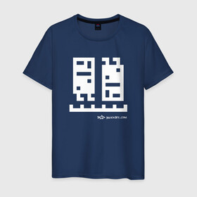 Мужская футболка хлопок с принтом Dancing Homes Wht в Курске, 100% хлопок | прямой крой, круглый вырез горловины, длина до линии бедер, слегка спущенное плечо. | архитектура | дома | домики | пиксели
