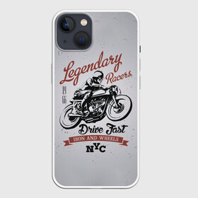 Чехол для iPhone 13 с принтом Легендарный гонщик в Курске,  |  | moto | motorcycle | мопеды | мото | мотоцикл | мотоциклист | мотоциклисту | мотоциклисты | мотоцыклы | моцик
