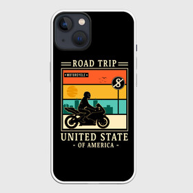 Чехол для iPhone 13 с принтом Дорожное приключение в Курске,  |  | moto | motorcycle | мопеды | мото | мотоцикл | мотоциклист | мотоциклисту | мотоциклисты | мотоцыклы | моцик