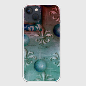 Чехол для iPhone 13 с принтом Объемная абстракция    Флер де лис в Курске,  |  | 3d | mixed media | абстрактный | абстракция | бордовый | вручную | графика | живопись | королевская | лилия | рисунок | серый | узоры | флер де лис | шары