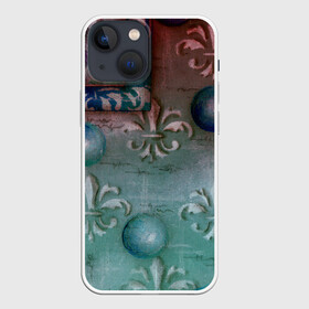 Чехол для iPhone 13 mini с принтом Объемная абстракция    Флер де лис в Курске,  |  | 3d | mixed media | абстрактный | абстракция | бордовый | вручную | графика | живопись | королевская | лилия | рисунок | серый | узоры | флер де лис | шары