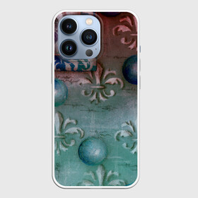 Чехол для iPhone 13 Pro с принтом Объемная абстракция    Флер де лис в Курске,  |  | 3d | mixed media | абстрактный | абстракция | бордовый | вручную | графика | живопись | королевская | лилия | рисунок | серый | узоры | флер де лис | шары