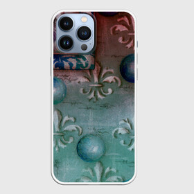 Чехол для iPhone 13 Pro Max с принтом Объемная абстракция    Флер де лис в Курске,  |  | Тематика изображения на принте: 3d | mixed media | абстрактный | абстракция | бордовый | вручную | графика | живопись | королевская | лилия | рисунок | серый | узоры | флер де лис | шары