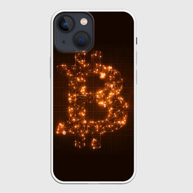 Чехол для iPhone 13 mini с принтом СВЕТЯЩИЙСЯ BITCOIN в Курске,  |  | bitcoin | btc | coin | биткоин | биткойн | валюта | деньги | криптовалюта | монета | платёжная система | технология