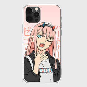 Чехол для iPhone 12 Pro с принтом Zero Two Darling in the Franxx в Курске, силикон | область печати: задняя сторона чехла, без боковых панелей | 02 | anime girl | darling in the franxx | zero two | аниме | дарлинг во франксе | девушка с розовыми волосами | манга | милый во франксе | ноль два | розовые волосы | тян