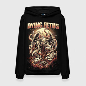 Женская толстовка 3D с принтом Dying Fetus в Курске, 100% полиэстер  | двухслойный капюшон со шнурком для регулировки, мягкие манжеты на рукавах и по низу толстовки, спереди карман-кенгуру с мягким внутренним слоем. | death metal | dying fetus | грайндкор | группы | метал | музыка | рок