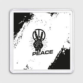 Магнит 55*55 с принтом Peace | Мир (Z) в Курске, Пластик | Размер: 65*65 мм; Размер печати: 55*55 мм | Тематика изображения на принте: anarchy | hippies | peace | анархизм | анархия | два пальца | знак | знаки | любовь | мир | хиппи