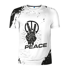 Мужская футболка 3D спортивная с принтом Peace | Мир (Z) в Курске, 100% полиэстер с улучшенными характеристиками | приталенный силуэт, круглая горловина, широкие плечи, сужается к линии бедра | anarchy | hippies | peace | анархизм | анархия | два пальца | знак | знаки | любовь | мир | хиппи