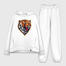 Женский костюм хлопок Oversize с принтом Tiger Scream в Курске,  |  | 2022 | animal | cat | lion | tiger | год тигра | животные | зубы | кот | кошка | лев | охотник | полосатый | природа | тигр | тигренок | тигрица | хищник