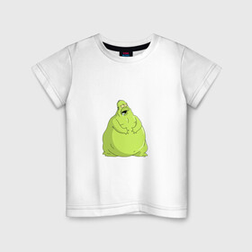 Детская футболка хлопок с принтом Гомер зеленый шар в Курске, 100% хлопок | круглый вырез горловины, полуприлегающий силуэт, длина до линии бедер | гомер симпсон | зеленый слизень | хэллоуин