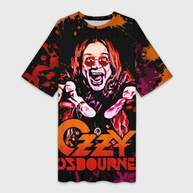 Платье-футболка 3D с принтом Ozzy Osbourne в Курске,  |  | black sabbath | hard rock | heavy metal | john michael osbourne | ozzy osbourne | джон майкл осборн | оззи осборн | хард рок | хеви метал