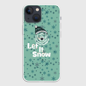 Чехол для iPhone 13 mini с принтом Зима снежинки в Курске,  |  | let it snow | зима | идёт снег | медведь | метель | нг | новый год | рождество | снег | снегопад | снежинки
