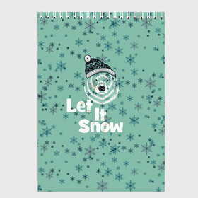 Скетчбук с принтом Зима снежинки в Курске, 100% бумага
 | 48 листов, плотность листов — 100 г/м2, плотность картонной обложки — 250 г/м2. Листы скреплены сверху удобной пружинной спиралью | Тематика изображения на принте: let it snow | зима | идёт снег | медведь | метель | нг | новый год | рождество | снег | снегопад | снежинки