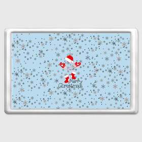 Магнит 45*70 с принтом Рождественская метель  в Курске, Пластик | Размер: 78*52 мм; Размер печати: 70*45 | let it snow | merry christmas | зима | идёт снег | медведь | метель | нг | новый год | рождество | с рождеством | снег | снегопад | снежинки