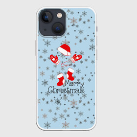 Чехол для iPhone 13 mini с принтом Рождественская метель в Курске,  |  | let it snow | merry christmas | зима | идёт снег | медведь | метель | нг | новый год | рождество | с рождеством | снег | снегопад | снежинки