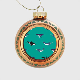 Стеклянный ёлочный шар с принтом Нарвал, киты, касатка паттерн в Курске, Стекло | Диаметр: 80 мм | изумрудно зеленый цвет | касатки | киты | морская фауна | морские животные | морские жители | нарвал | океан | паттерн