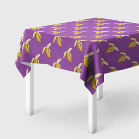 Скатерть 3D с принтом Бананы на лиловом паттерн в Курске, 100% полиэстер (ткань не мнется и не растягивается) | Размер: 150*150 см | бананы | еда | лиловый | паттерн | сиреневый цвет | тропические фрукты | фиолетовый | фрукты