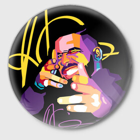 Значок с принтом Drake в Курске,  металл | круглая форма, металлическая застежка в виде булавки | certified lover boy | drake | pop art | rap | wpap | дрейк | музыка | обри дрейк грэм | поп арт | рэп | рэпер