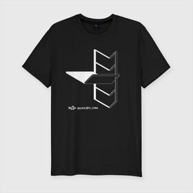 Мужская футболка хлопок Slim с принтом Архитектон 3Б в Курске, 92% хлопок, 8% лайкра | приталенный силуэт, круглый вырез ворота, длина до линии бедра, короткий рукав | архитектон | архитектура | геометрия | конструкция | тени