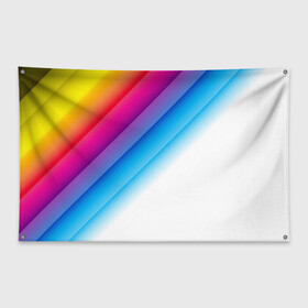 Флаг-баннер с принтом РАДУЖНЫЕ ПОЛОСЫ | RAINBOW (Z) в Курске, 100% полиэстер | размер 67 х 109 см, плотность ткани — 95 г/м2; по краям флага есть четыре люверса для крепления | abstraction | colors | geometry | lines | paints | rainbow | stripes | texture | абстракция | краски | полосы | радуга | радужные полосы | текстура