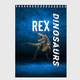 Скетчбук с принтом Dinosaurs Rex 3D в Курске, 100% бумага
 | 48 листов, плотность листов — 100 г/м2, плотность картонной обложки — 250 г/м2. Листы скреплены сверху удобной пружинной спиралью | dinosaurs rex | tyrannosaurus | динозавры | принт с динозавром | рекс | тиранозавр | топ | тренд