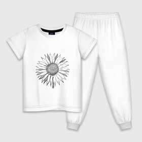Детская пижама хлопок с принтом Подсолнух в Курске, 100% хлопок |  брюки и футболка прямого кроя, без карманов, на брюках мягкая резинка на поясе и по низу штанин
 | sunflower | подсолнух | цветок