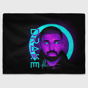 Плед 3D с принтом Drake в Курске, 100% полиэстер | закругленные углы, все края обработаны. Ткань не мнется и не растягивается | certified lover boy | drake | rap | дрейк | музыка | неон | обри дрейк грэм | рэп | рэпер