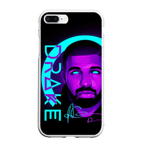 Чехол для iPhone 7Plus/8 Plus матовый с принтом Drake в Курске, Силикон | Область печати: задняя сторона чехла, без боковых панелей | certified lover boy | drake | rap | дрейк | музыка | неон | обри дрейк грэм | рэп | рэпер
