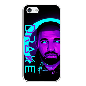 Чехол для iPhone 5/5S матовый с принтом Drake в Курске, Силикон | Область печати: задняя сторона чехла, без боковых панелей | certified lover boy | drake | rap | дрейк | музыка | неон | обри дрейк грэм | рэп | рэпер