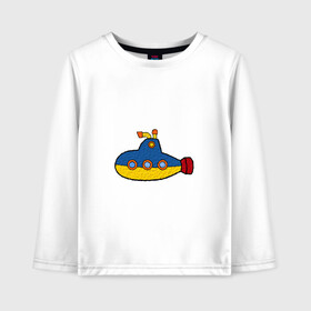 Детский лонгслив хлопок с принтом Подводная лодка в Курске, 100% хлопок | круглый вырез горловины, полуприлегающий силуэт, длина до линии бедер | submarine | наутилус | подводная лодка
