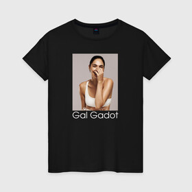 Женская футболка хлопок с принтом Галь Гадот в Курске, 100% хлопок | прямой крой, круглый вырез горловины, длина до линии бедер, слегка спущенное плечо | gal gadot | актриса | галь гадот | известная личность | модель