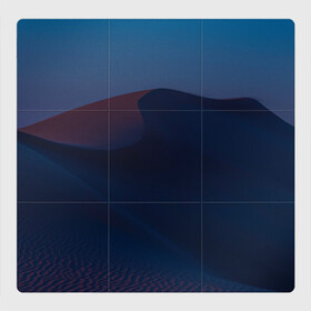Магнитный плакат 3Х3 с принтом Ночная пустыня дюна на рассвете в Курске, Полимерный материал с магнитным слоем | 9 деталей размером 9*9 см | desert | dune | night | sunrise | sunset | барханы | дюна | закат | ночь | песок | пустыня | рассвет