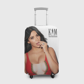 Чехол для чемодана 3D с принтом Ким Кардашьян  в Курске, 86% полиэфир, 14% спандекс | двустороннее нанесение принта, прорези для ручек и колес | armenian | celebrity | diamond ring | kardashian family | kim kardashian | logo | red dress | армянка | бриллиантовое кольцо | знаменитость | ким кардашьян | красное платье | логотип | семейство кардашьян