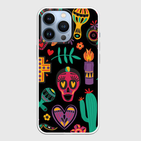 Чехол для iPhone 13 Pro с принтом Весёлый и бодрый Хэллоуин в Курске,  |  | Тематика изображения на принте: весёлый | кактус | маракас | мертвецы | праздник | тематика | хэллоуин | череп