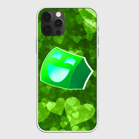 Чехол для iPhone 12 Pro с принтом Geometry Dash | Green Love (Z) в Курске, силикон | область печати: задняя сторона чехла, без боковых панелей | 2d | arcade | game | geometry dash | meltdown | robtop | аркада | геометри даш | геометрическая черточка | геометрический тире | раннер