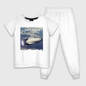 Детская пижама хлопок с принтом Революция в космосе в Курске, 100% хлопок |  брюки и футболка прямого кроя, без карманов, на брюках мягкая резинка на поясе и по низу штанин
 | Тематика изображения на принте: cosmos | flight | planet | revolution | space x | космос | планета | революция