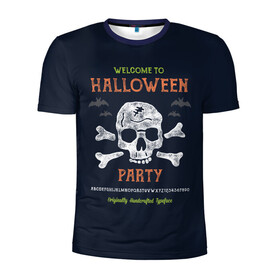 Мужская футболка 3D спортивная с принтом Halloween Party в Курске, 100% полиэстер с улучшенными характеристиками | приталенный силуэт, круглая горловина, широкие плечи, сужается к линии бедра | Тематика изображения на принте: halloween | holiday | pumpkin | samayn | vampire | zombie | вампир | ведьма | вечеринка | день всех святых | зомби | карнавал | маскарад | мертвец | оборотень | привидение | самайн | светильник джека | страшный джек | труп