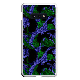 Чехол для Samsung S10E с принтом Абстрактный темный в горох в Курске, Силикон | Область печати: задняя сторона чехла, без боковых панелей | абстрактный | арт | в горох | детский | зеленый | модный | современный | фиолетовый