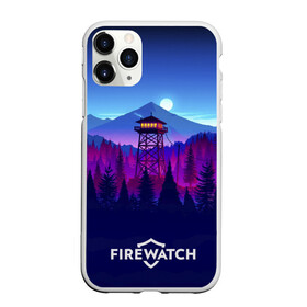 Чехол для iPhone 11 Pro матовый с принтом Purplewatch в Курске, Силикон |  | firewatch | gamers | games | вышка | иллюстрация | лес