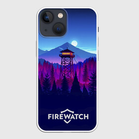 Чехол для iPhone 13 mini с принтом Purplewatch в Курске,  |  | firewatch | gamers | games | вышка | иллюстрация | лес