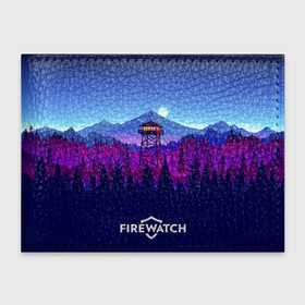 Обложка для студенческого билета с принтом Purplewatch в Курске, натуральная кожа | Размер: 11*8 см; Печать на всей внешней стороне | firewatch | gamers | games | вышка | иллюстрация | лес