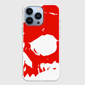 Чехол для iPhone 13 Pro с принтом Веселый роджер в Курске,  |  | ирокез | красный | скелет | страшный | челюсть | череп