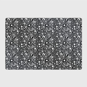 Магнитный плакат 3Х2 с принтом Кружевной черно белый узор в Курске, Полимерный материал с магнитным слоем | 6 деталей размером 9*9 см | ажурный | ажурный узор | бумажные цветы | детский | женский | завитушки | кружевной узор | цветочное кружево | цветы