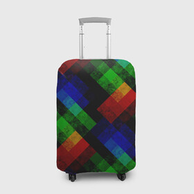 Чехол для чемодана 3D с принтом Разноцветный мраморный узор  в Курске, 86% полиэфир, 14% спандекс | двустороннее нанесение принта, прорези для ручек и колес | абстрактный | зеленый | красный | мраморный | пэчворк | радужный | разноцветный | синий | черный