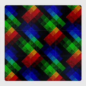 Магнитный плакат 3Х3 с принтом Разноцветный мраморный узор  в Курске, Полимерный материал с магнитным слоем | 9 деталей размером 9*9 см | абстрактный | зеленый | красный | мраморный | пэчворк | радужный | разноцветный | синий | черный