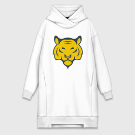 Платье-худи хлопок с принтом Yellow Tiger в Курске,  |  | 2022 | animal | cat | lion | tiger | год тигра | животные | зверь | зубы | кот | кошка | лев | охотник | полосатый | природа | тигр | тигренок | тигрица | хищник