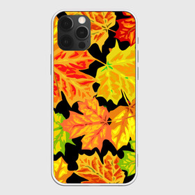 Чехол для iPhone 12 Pro с принтом LEAF FALL / AUTUMN в Курске, силикон | область печати: задняя сторона чехла, без боковых панелей | autumn | fall | акварель | листопад | опавшие листья | цвеные листья | цвет