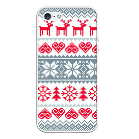 Чехол для iPhone 5/5S матовый с принтом Вязаный рисунок в Курске, Силикон | Область печати: задняя сторона чехла, без боковых панелей | арт | вязаный рисунок | вязь | любовь | новый год | ночь | олени | олень | рисунок | рождество | сердечки | сердечко | сердце | снег | снеговик | снеговики | снежинка | снежинки