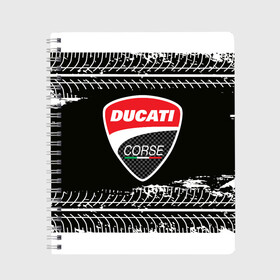 Тетрадь с принтом Ducati | Дукати (Z) в Курске, 100% бумага | 48 листов, плотность листов — 60 г/м2, плотность картонной обложки — 250 г/м2. Листы скреплены сбоку удобной пружинной спиралью. Уголки страниц и обложки скругленные. Цвет линий — светло-серый
 | audi | audi ag | corse | ducati | ducati motor holding | hypermotard | multistrada | panigale | scrambler | streetfighter | supersport | дукати | корсе | массимо борди | мото | мотокросс | фабио тальони