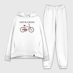 Женский костюм хлопок Oversize с принтом Велосипед в Курске,  |  | bike | life | road | велосипед | дорога | жизнь